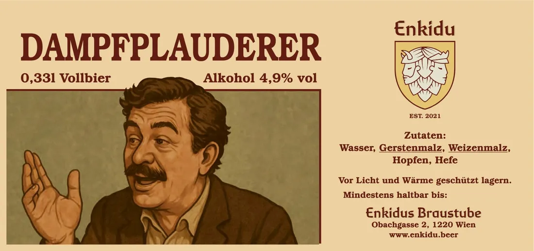Etikett Dampfplauderer: Dampfbier, 4,9 %