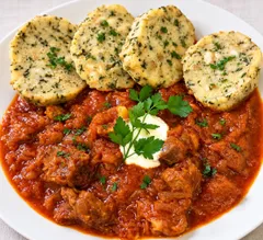 Tagesteller: Krautfleisch mit Semmelknödel